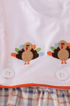 Orange turkey embroidery bubble set
