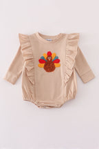 Beige turkey french knot ruffle bubble