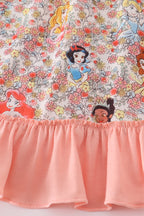 Princess floral print ruffle gown