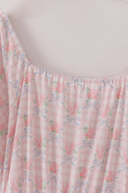 Pink floral print mom dress