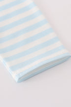 Blue crane applique stripe top