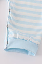 Blue crane applique stripe romper