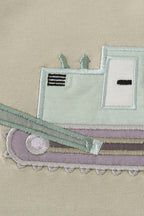 Cream excavator applique top