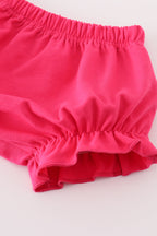 Green floral character applique bloomer set