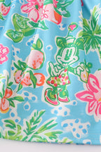 Green floral character applique bloomer set