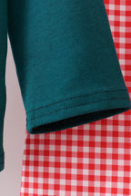 Green christmas santa claus embroidery pants set