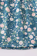 Green floral bunny applique dress