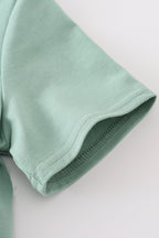 Green bunny applique set