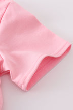 Pink bow sequin mom&me top