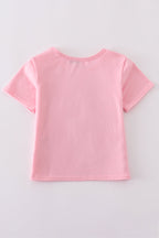 Pink bow sequin mom&me top