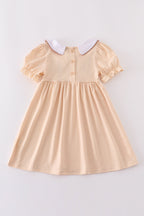 Cream cross french knot dress