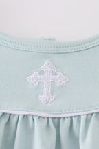 Blue cross embroidery bloomer set