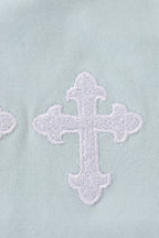 Blue cross embroidery bubble