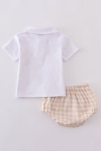 Easter cross embroidery boy bloomer set