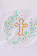 Easter cross embroidery girl dress