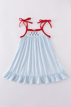 Gingham star embroidery dress