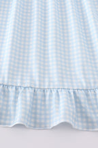 Gingham star embroidery dress