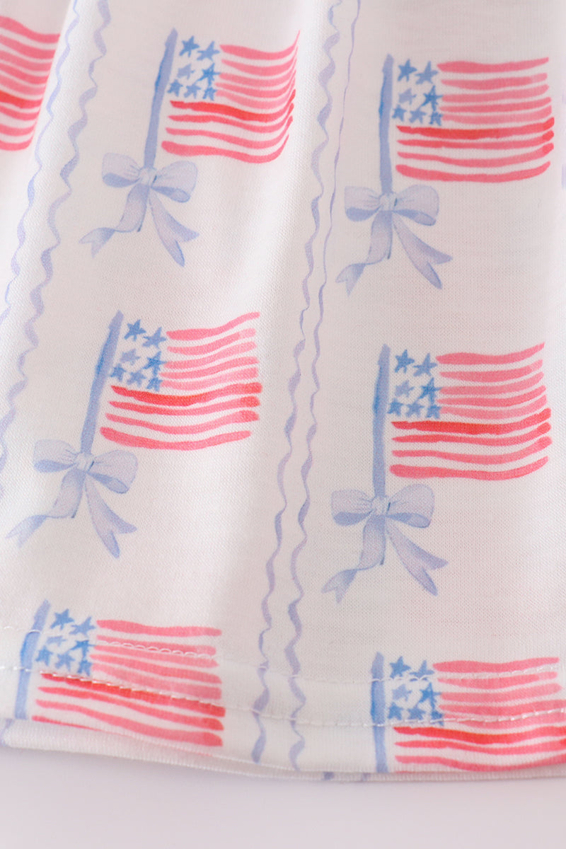 Bow embroidery smocked bloomer set