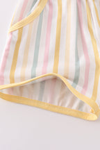 Rainbow stripe shorts set