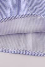 Blue stripe seersucker smocked mom&me dress