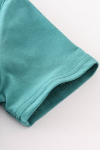 Blue deer applique top