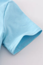 Blue fish applique top