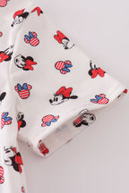 Character print bow applique mom&me dress