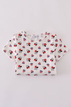 Character print bow applique mom&me dress