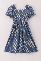 Navy daisy print mom dress