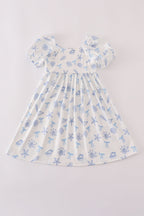 Blue seashell bow mom&me dress