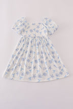 Blue seashell bow mom&me dress