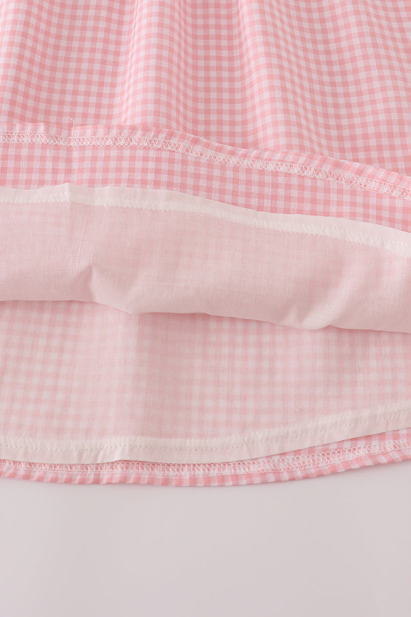 Pink floral smocked dress