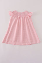 Pink floral smocked dress