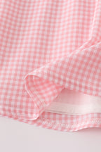 Pink floral smocked shorts set