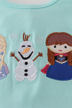 Blue character applique bloomer set