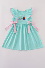Blue character applique dress