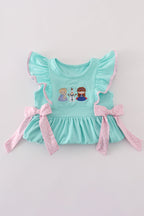 Blue character applique dress