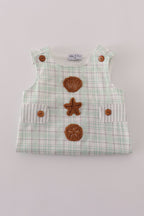 Green plaid sea shell french knot jonjon