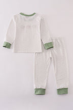 Sage fish french knot stripe pajama set