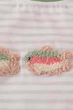 Sage fish french knot stripe pajama set