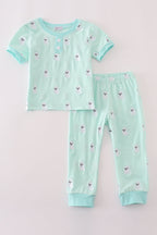 Green ghost embroidery pajamas set