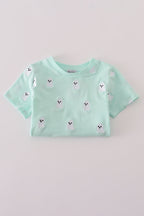 Green ghost embroidery top