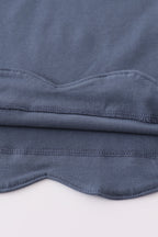 Navy hunting embroidery ruffle pants set