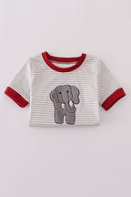Alabama polka dot elephant french knot stripe top