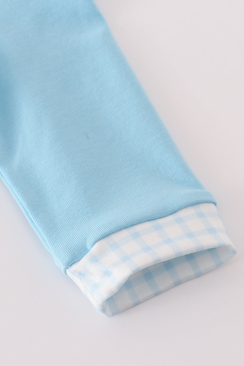 Blue Duck and Mouse Embroidered Romper