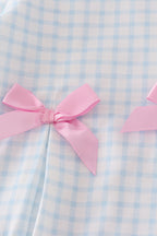 Pink character embroidery ruffle pants set