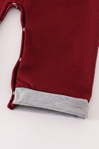 Maroon Mississippi embroidery romper