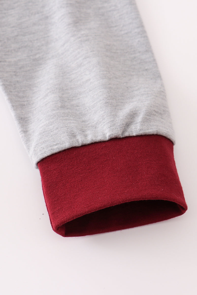 Maroon Mississippi embroidery pants set