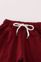 Maroon Mississippi embroidery pants set