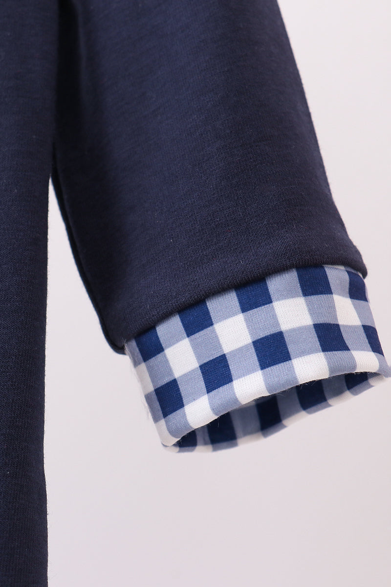 Navy Embroidered Nativity Romper